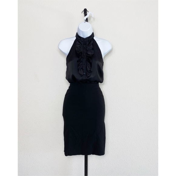 Black Sleeveless blouse w/ruffle button down- S - Picture 2 of 8